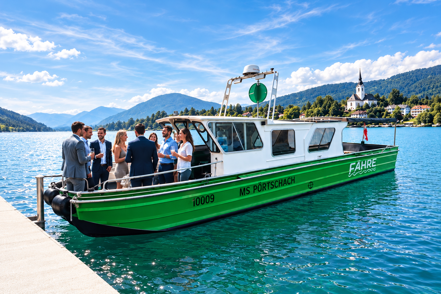 Gemeinsamer Ausflug mit einer Gruppe auf dem Wörthersee